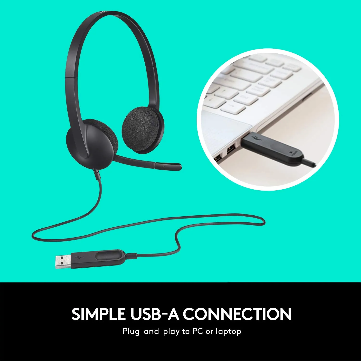 Logitech Wired Headphone USB H340 view 6